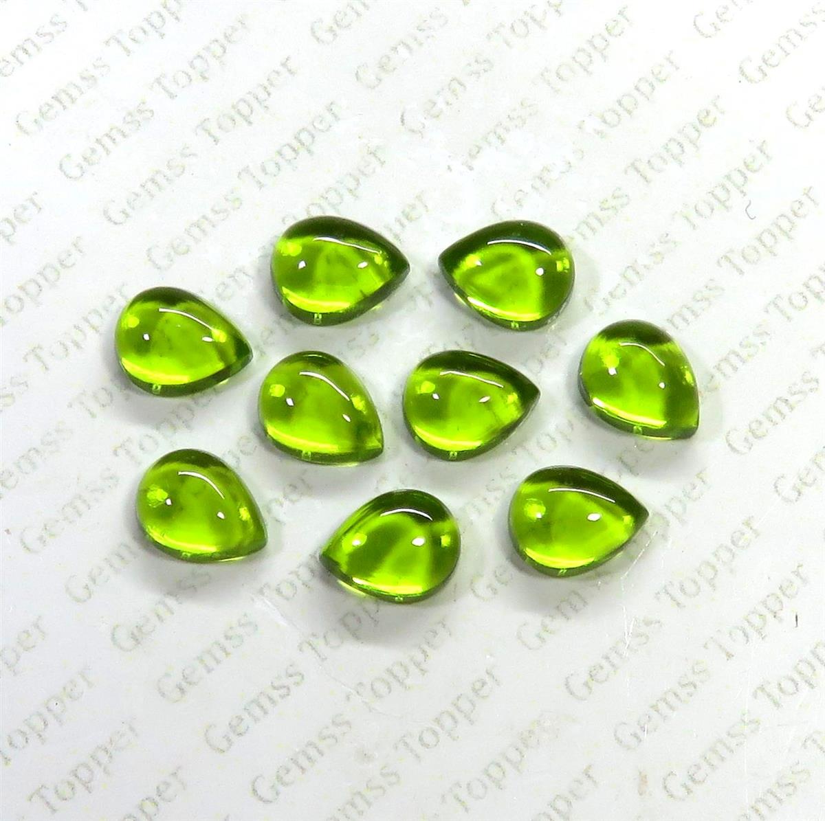 Peridot 6x9 mm Pear Cabochon